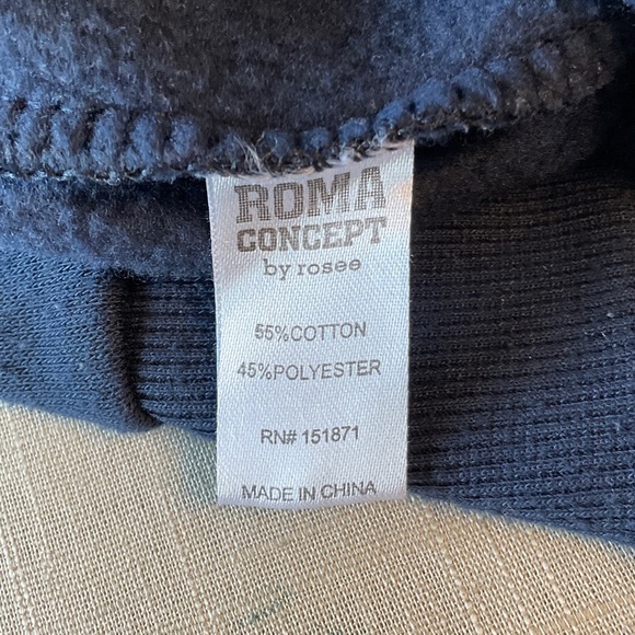 Navy Blue Women's Hoodie with White Stripes - Picture 5 of 6